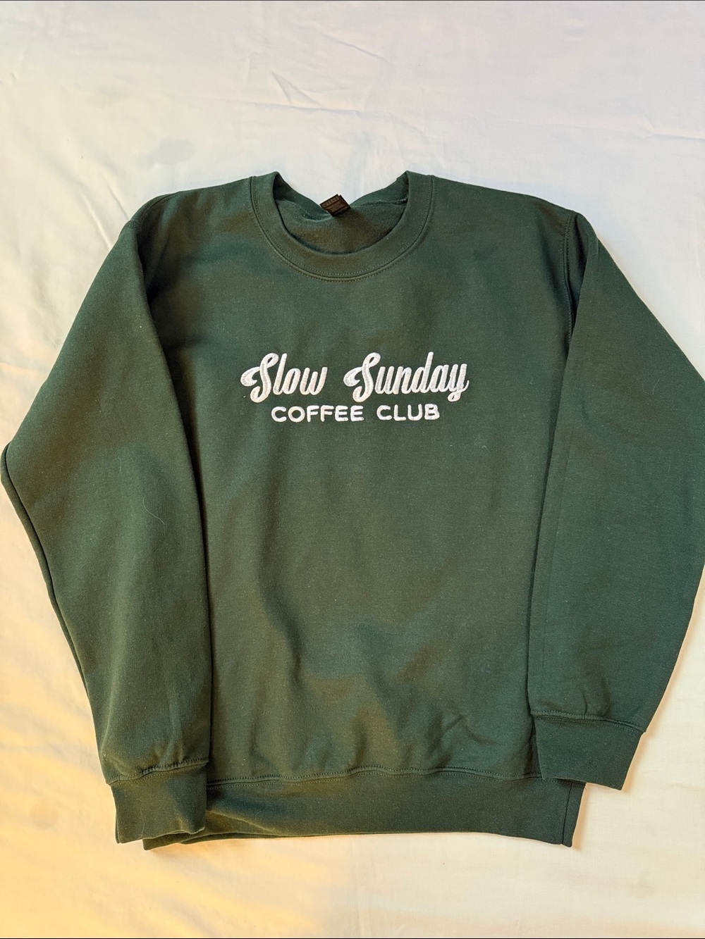 Slow Sunday Coffee Club Forest Green Crewneck Sweatshirt